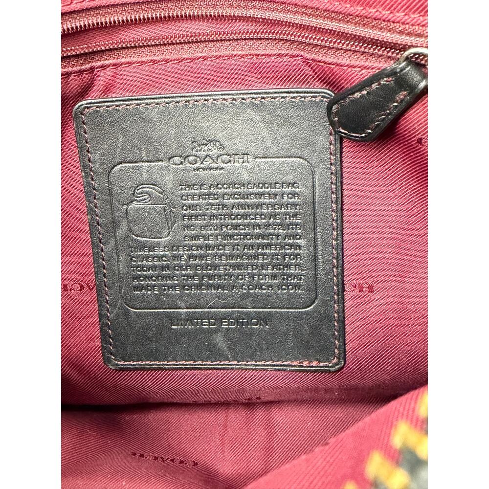 Coach 75th Anniversary Saddle Crossbody Bag Black Leather Limited Edition Flap - Picture 13 of 16